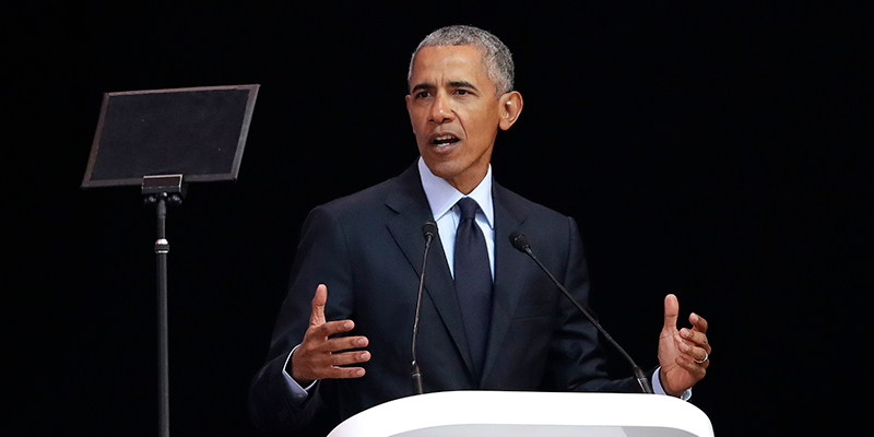 Obama delivers veiled rebuke to Trump in Mandela address