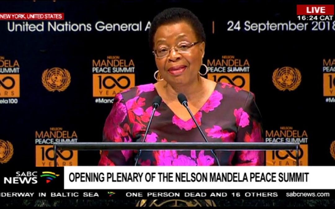 Mandela’s widow urges world: put egos aside and end violence